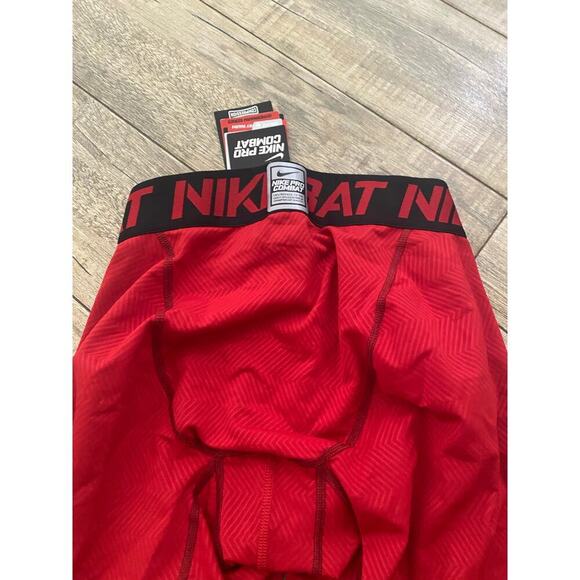 Nike Pro Men's Red Hyperwarm Lite Compression Combat Tights Leggings Size Large - Picture 6 of 8
